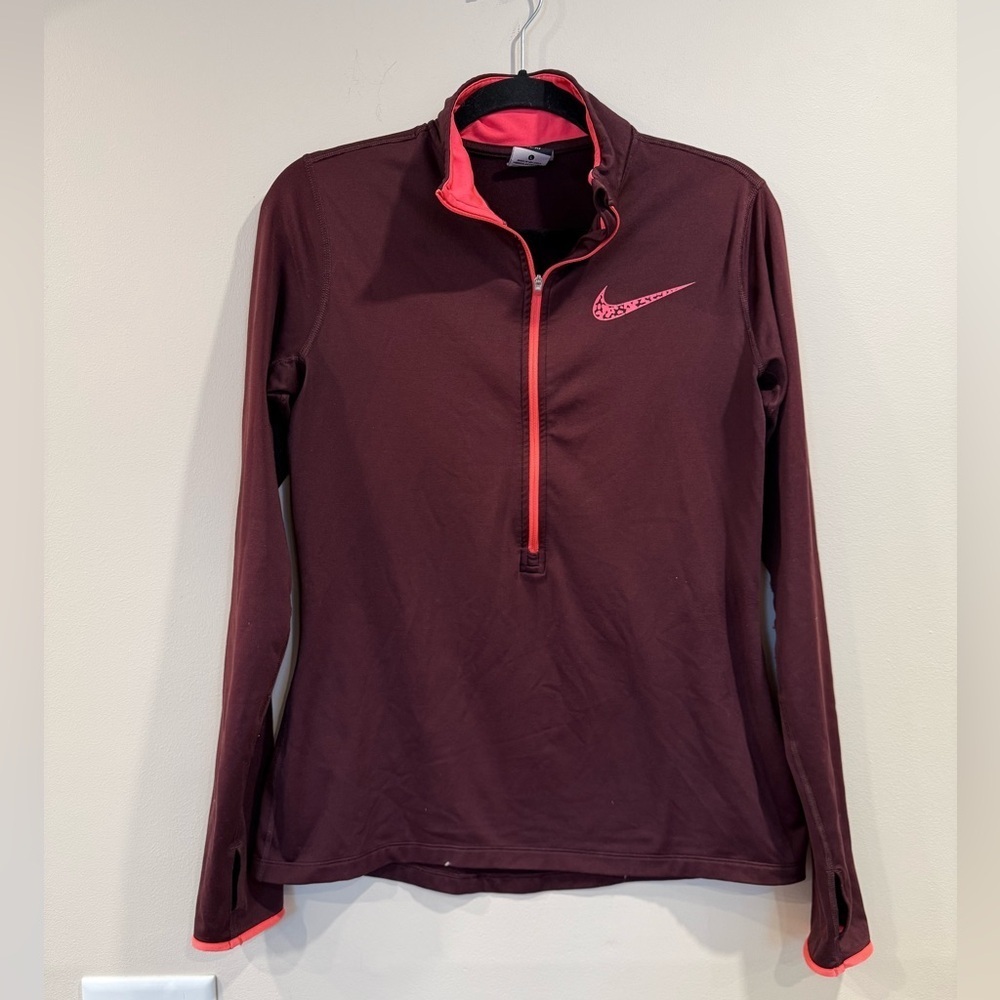 🔥Nike Maroon and Pink Long Sleeve Top Women’s Sz L EUC🔥